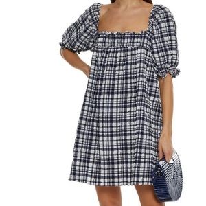 Solid & Striped shirred gingham mini dress